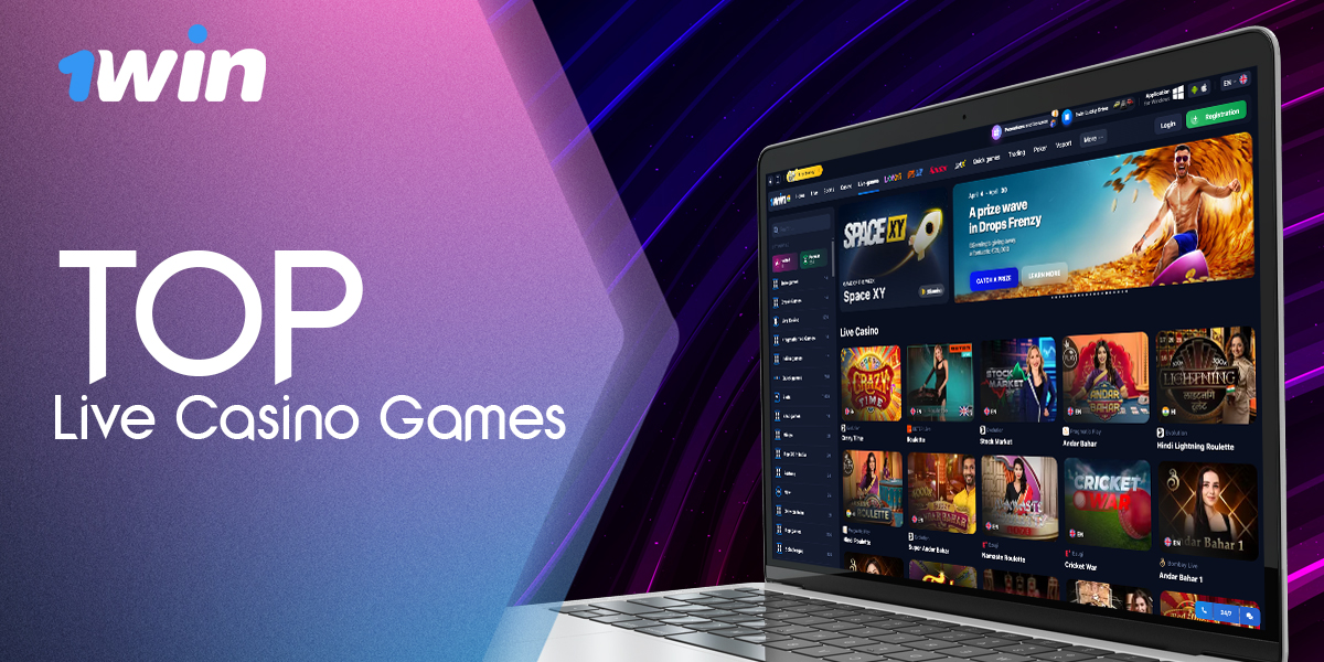 Top games in the live casino section for 1win users