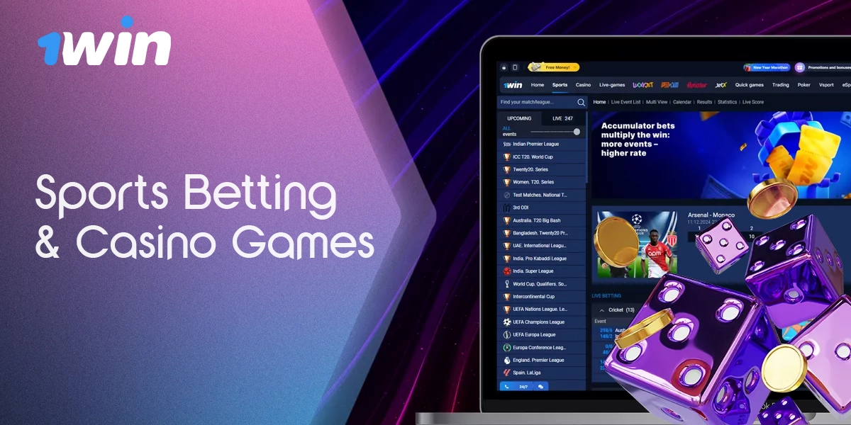 Available sports markets, betting options, and casino titles overview