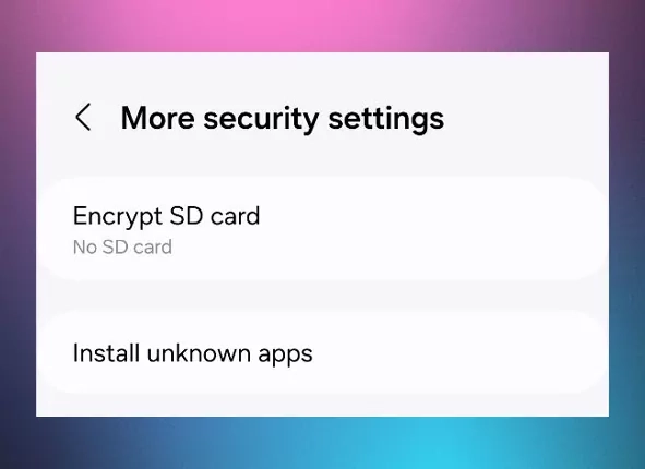 Enable unknown sources