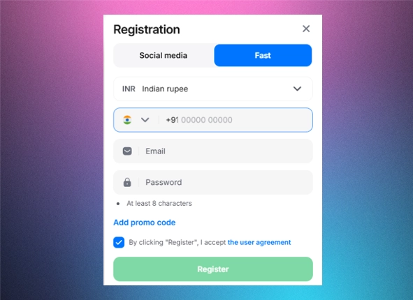 Launch 1Win and sign in